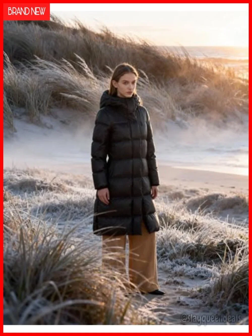 Women's Long Winter Puffer Jacket Hooded Parka Thicken Warm Coat